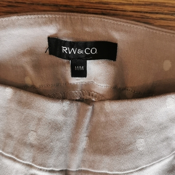 Rw&co Grey Polka Dot Pull-On Stretch Capris M - Picture 3 of 6